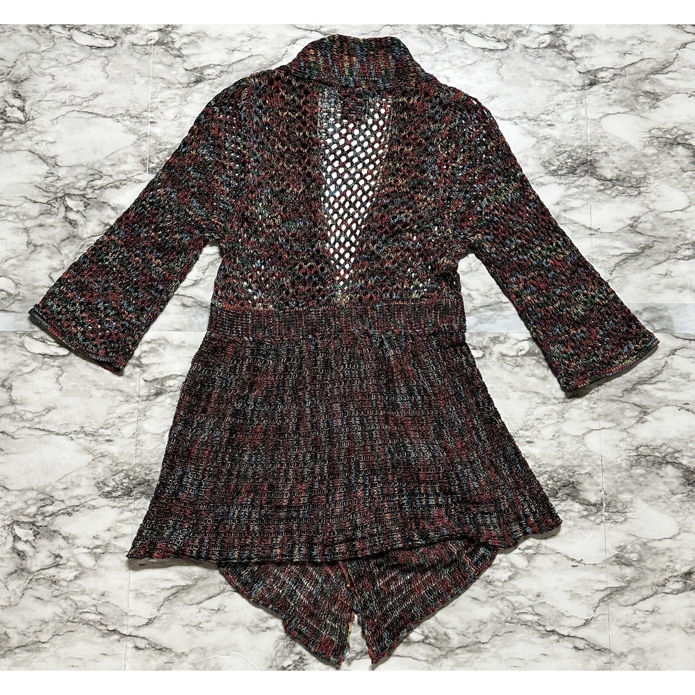 Neslay Paris Women's Knit Rainbow MultiColor Open Wear Cardigan Size S/M - Picture 7 of 10